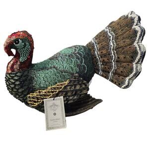 NWT John Derian for Target Beaded Turkey Decorative Pillow